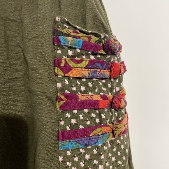 WOMEN’S Retro Ethnic Style Patchwork Elastic Waist Loose Wide Leg Linen Pants! - Picture 4 of 6